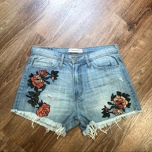 FLYING MONKEY ROSE EMBROIDERED SHORTS